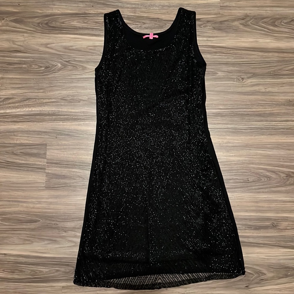 Boutique black bead midi dress